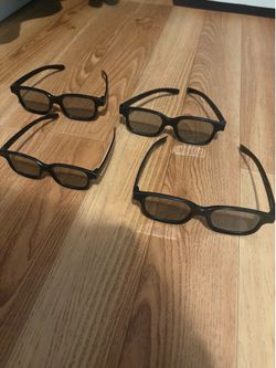 4 pairs 3d sunglasses
