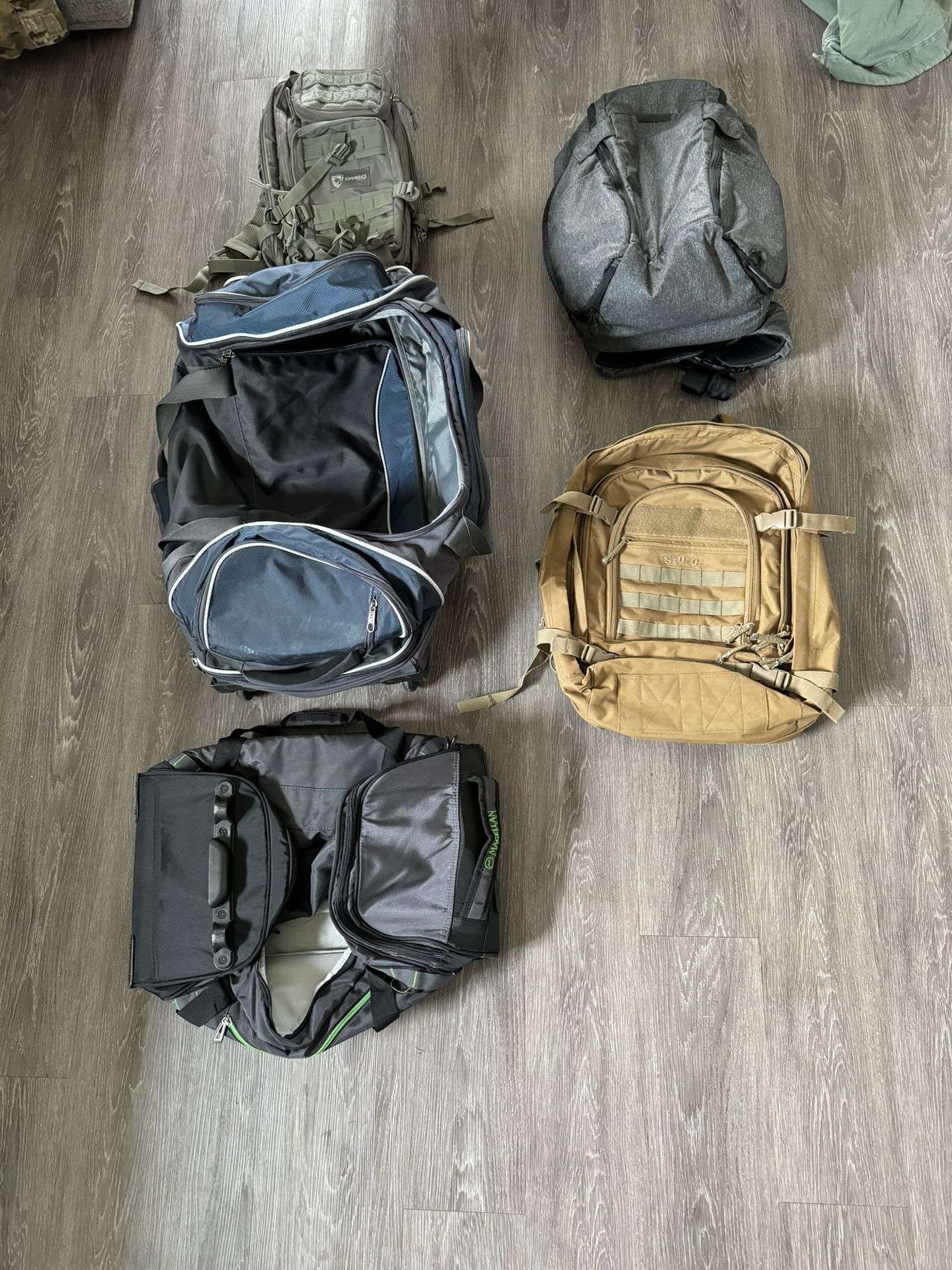 Backpacks and Roller Luggage