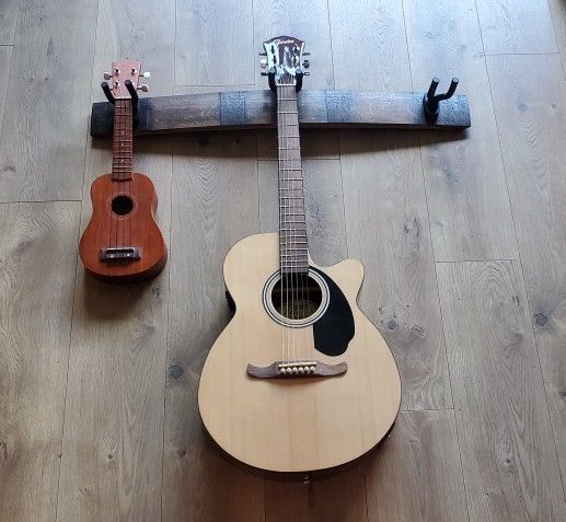 Whiskey Barrel Stave Guitar Wall Mount