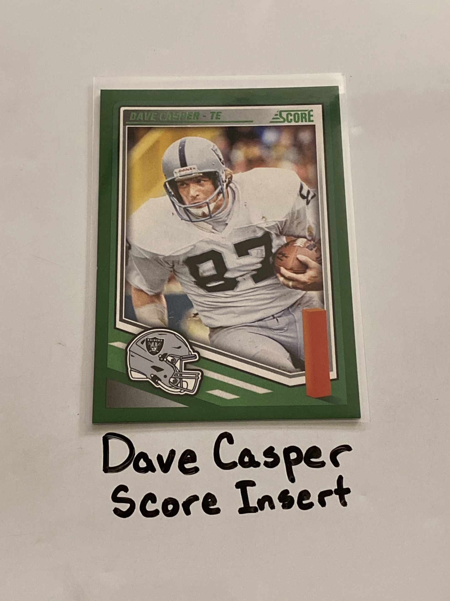 Dave Casper Oakland Raiders Hall of Fame TE Score Short Print Insert Card.