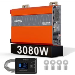 3080W Pure Sine Wave Power Inverter 12V to 120V AC | Silent Fan and Solid-State capacitors，9000W Surge, Game-Changing Design, for Home, RV, Camping, O