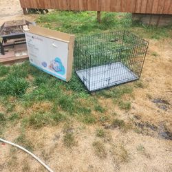 Two Door Wire Dog Kennel Used A FEW TIMES