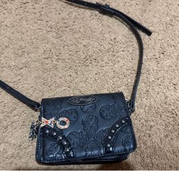 Ed Hardy Black Mini Crossbody Bag