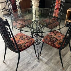 Custom kitchen table with glass top