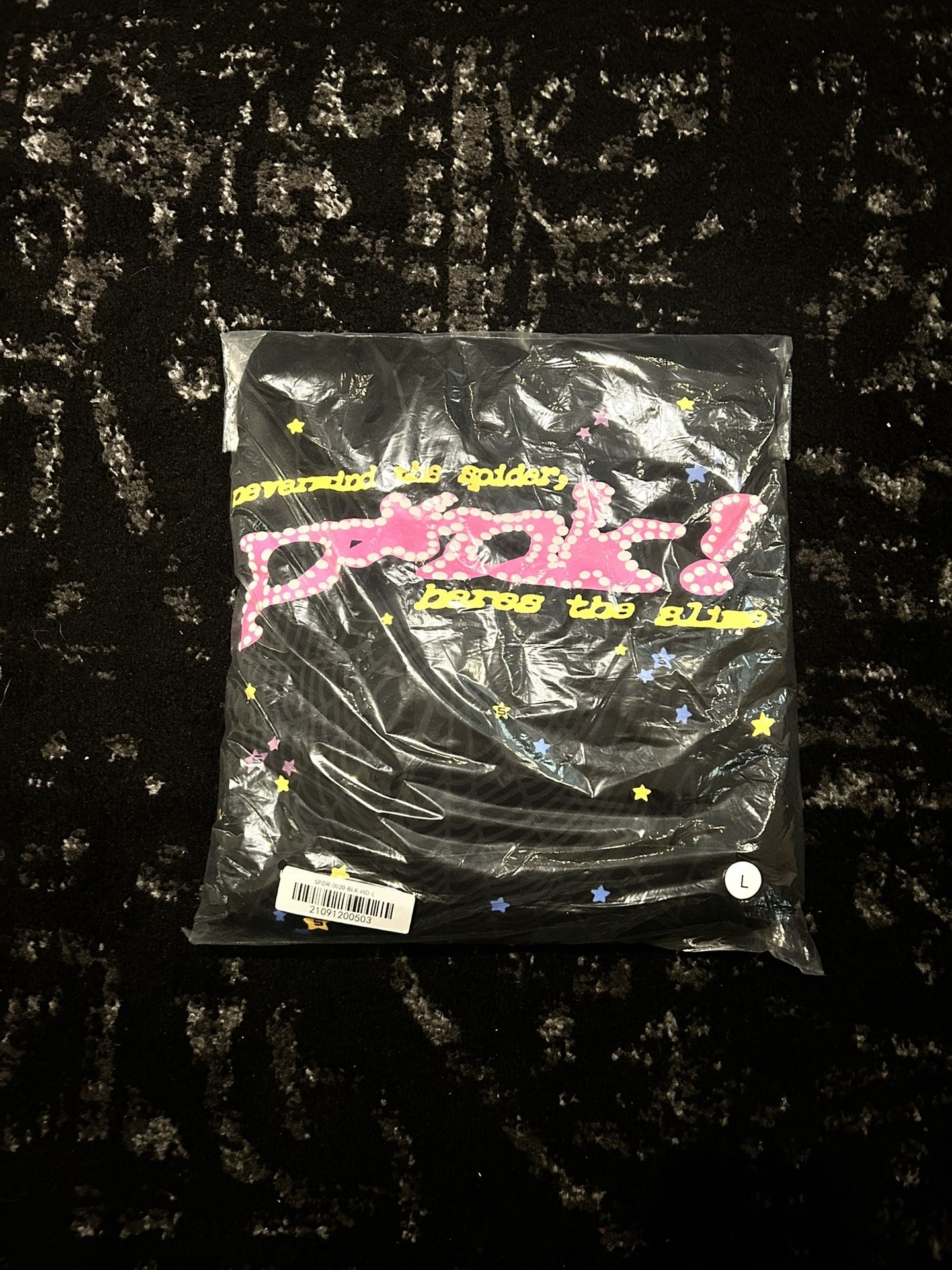 “pink” Black Sp5der Hoodie