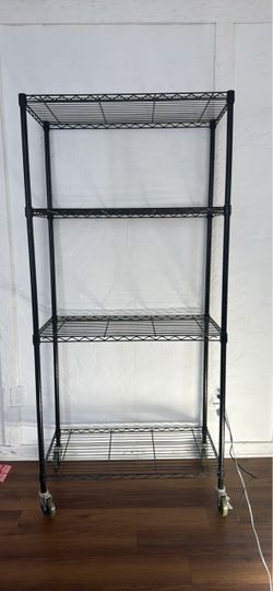 4 TIER WIRE SHELVES WITH WHEELS 76x18 ADJUSTABLE (6 AVAILABLE)
