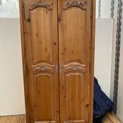 Light Brown Armoire And Dresser 