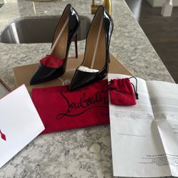 Christian Louboutin Red Bottoms Black Heels Size 37