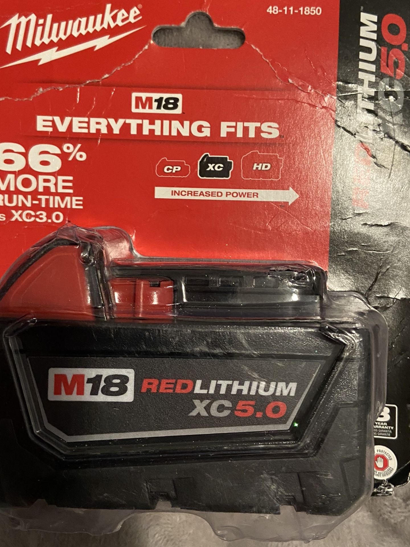 Milwaukee M18 Red lithium XC5.0 Battery