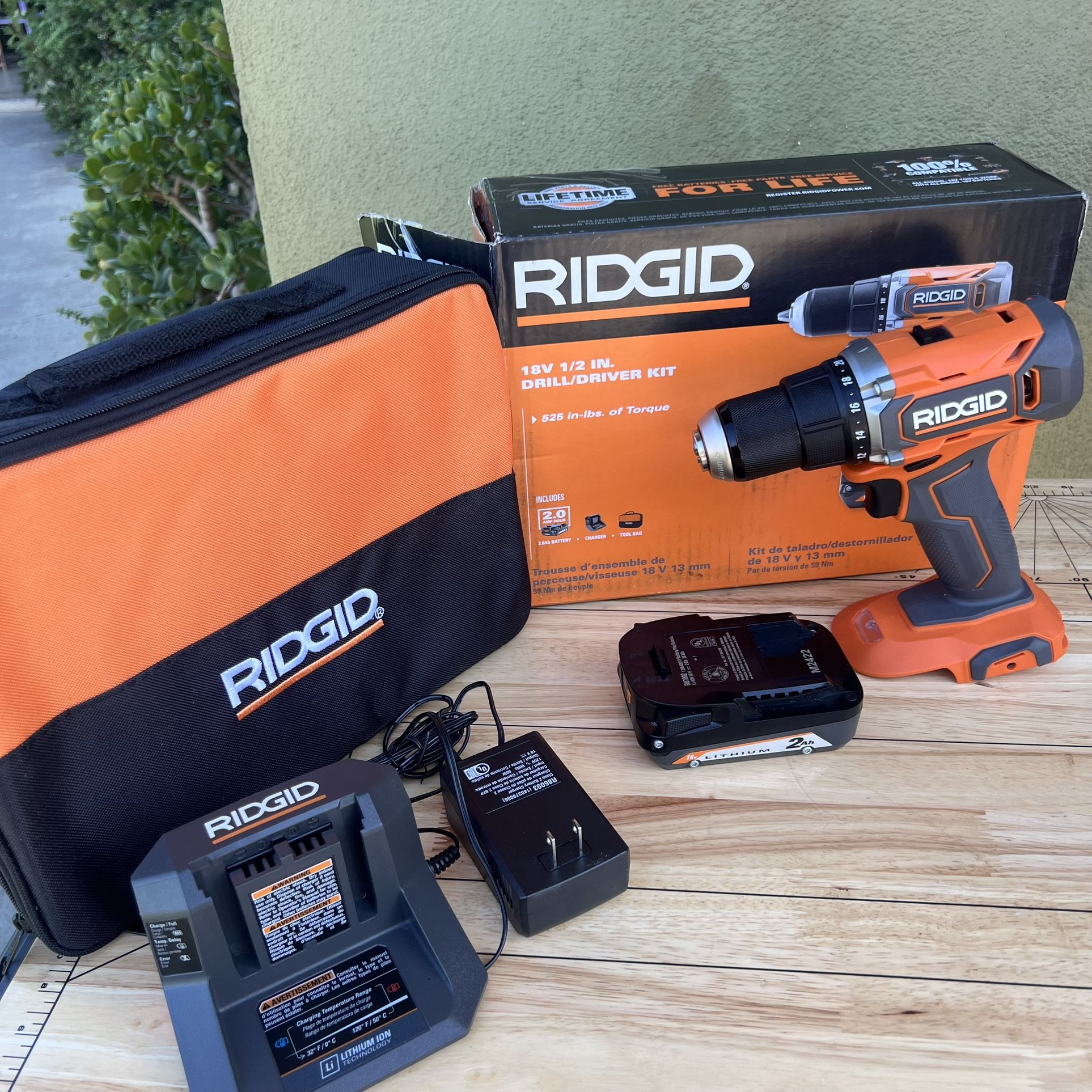 RIDGID 18V Cordless 1/2 in. Drill/Driver Kit with (1) 2.0 Ah Battery and Charger