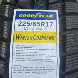 2 brand new 225/65R17 goodyear winter command