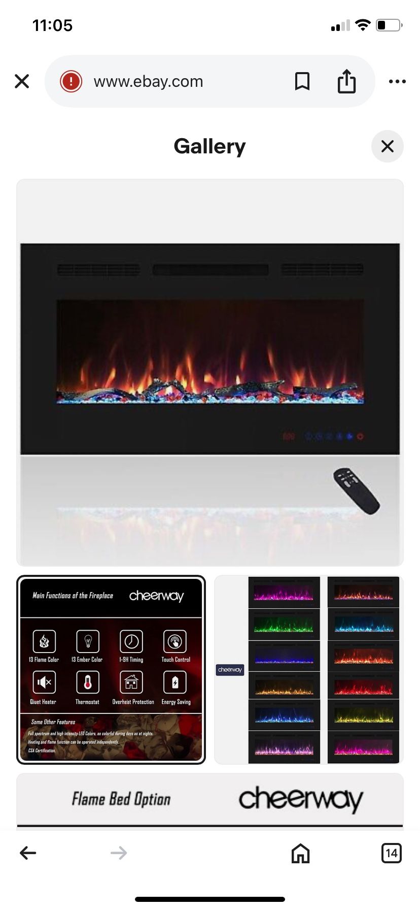New Cheerway EF30R 30 inch Wall Mounted &Recessed in Wall Electric Fireplace