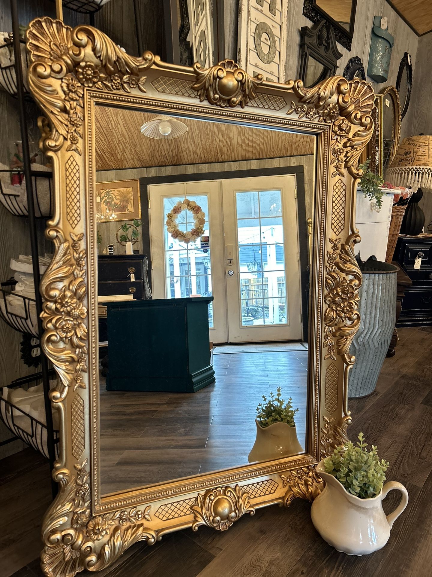 Gorgeous Large Gold Hollywood Regency Mirror 