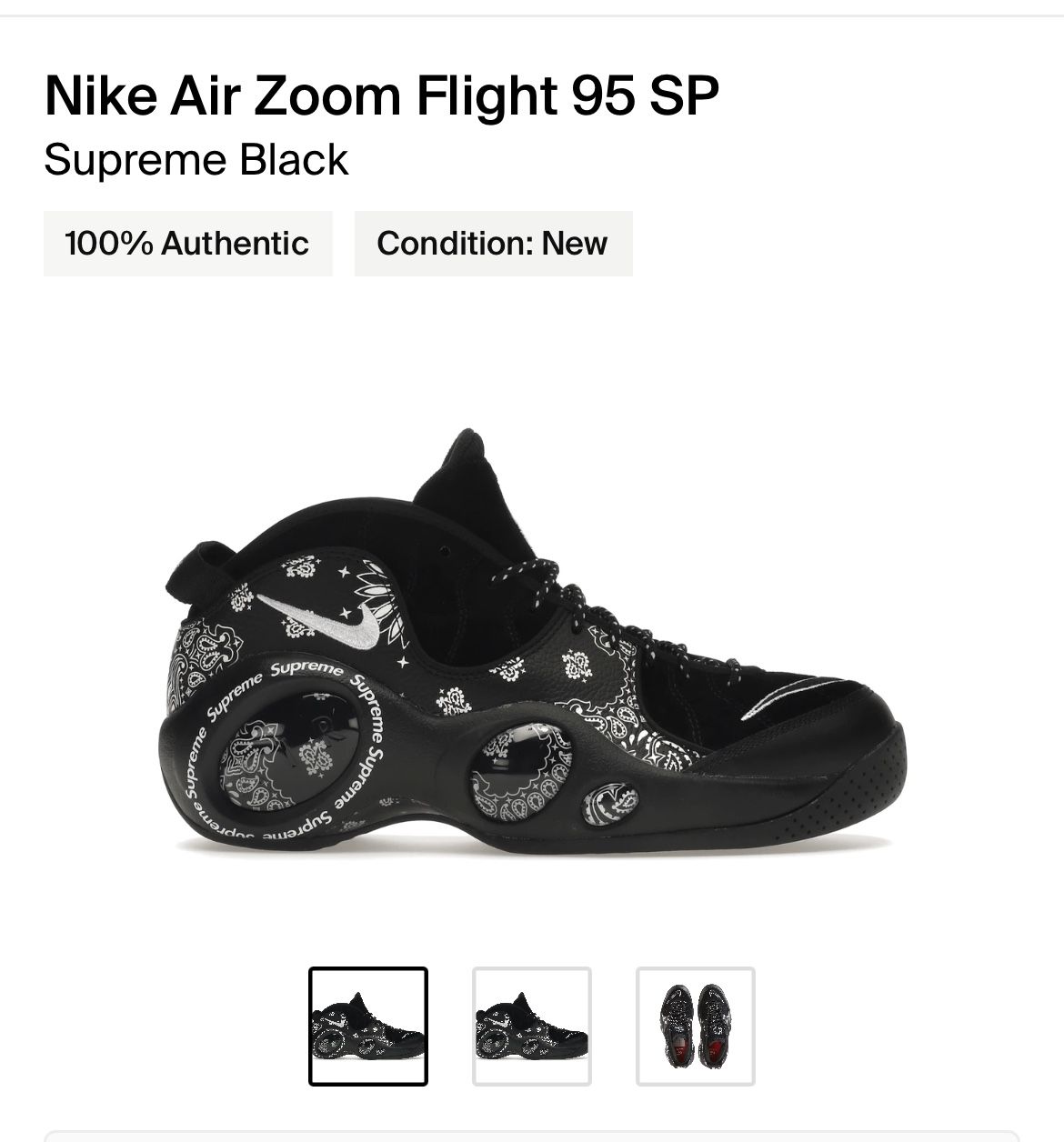 Nike Air Zoom Flight 95 SP Supreme Black