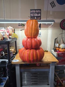 Stacked Artificial Pumpkin Tower Decoration