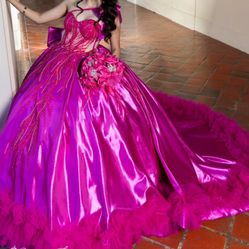 Hot Pink Quince Dress Size Small