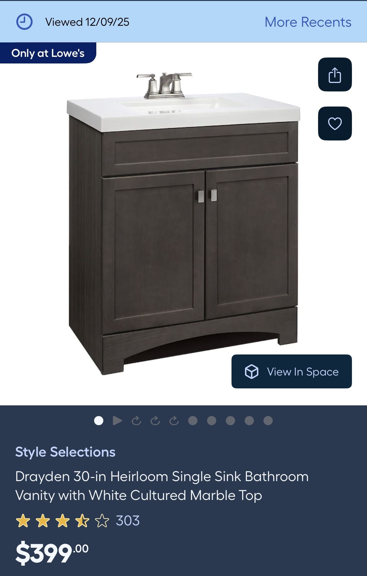 Vanity with White Cultured marble 