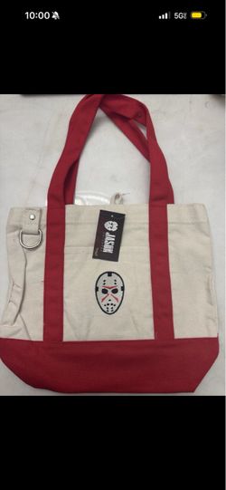 2026 Spirit Halloween Embroidered Jason Friday the 13th RED Mini Tote Bag (New)