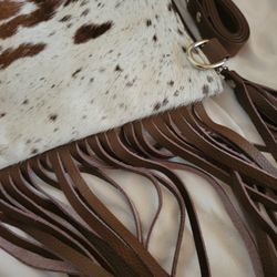 real cowhide crossbody purse 