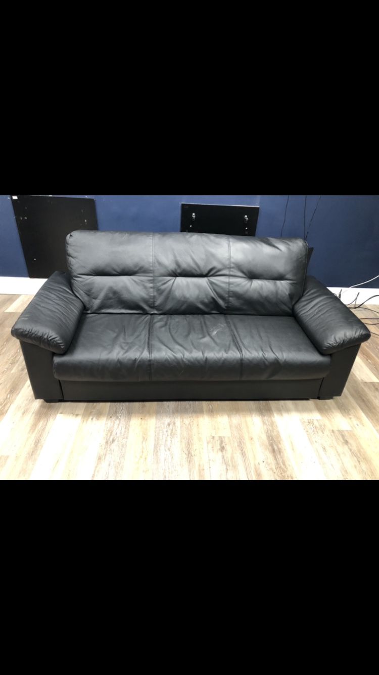 Black Leather Sofa