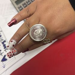 Silver coin ring