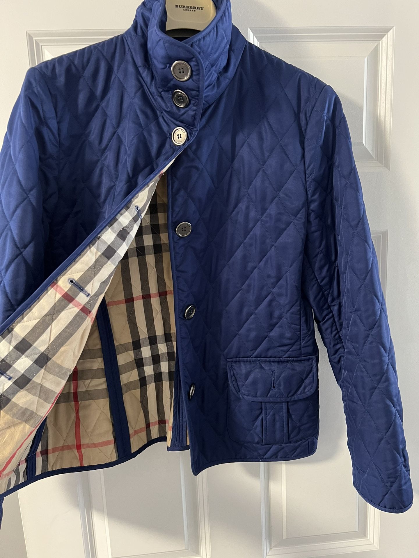 Burberry Quilted Blue Jacket Size L