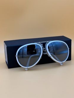 PORSCHE DESIGN P8613 WHITE AVIATOR SUNGLASSES USED WITH CASE