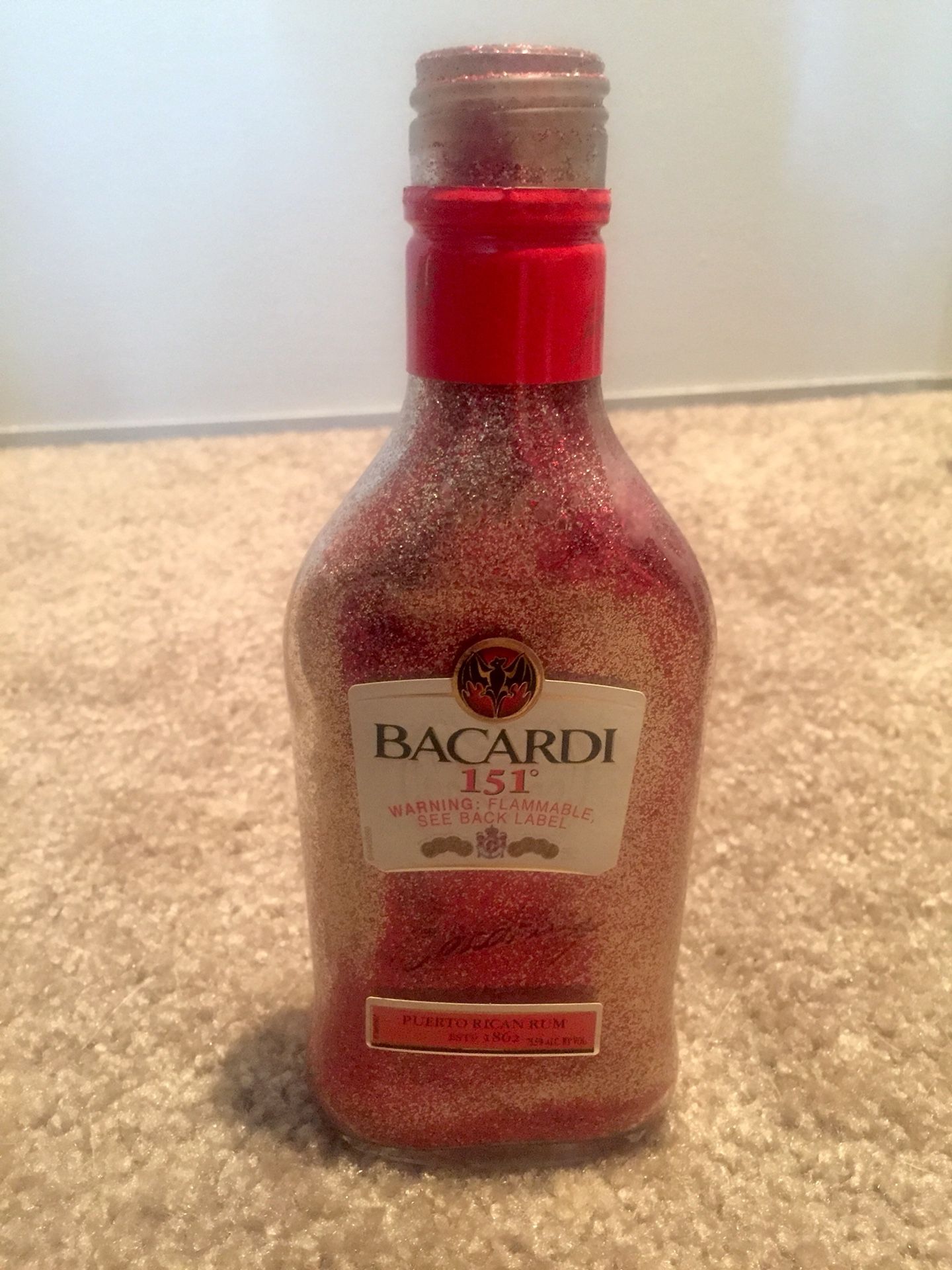 Bacardi 151 discontinued glitter bottle empty