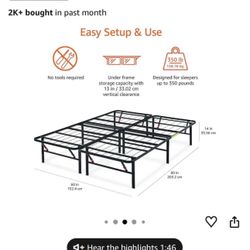 Queen Folding Mattress, bed frame & storageu