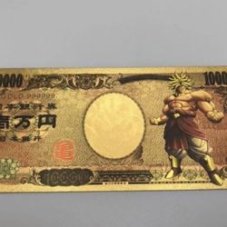 Super Saiyan 2 Original Broly (Dragon Ball Z) 24k Gold Plated Banknote