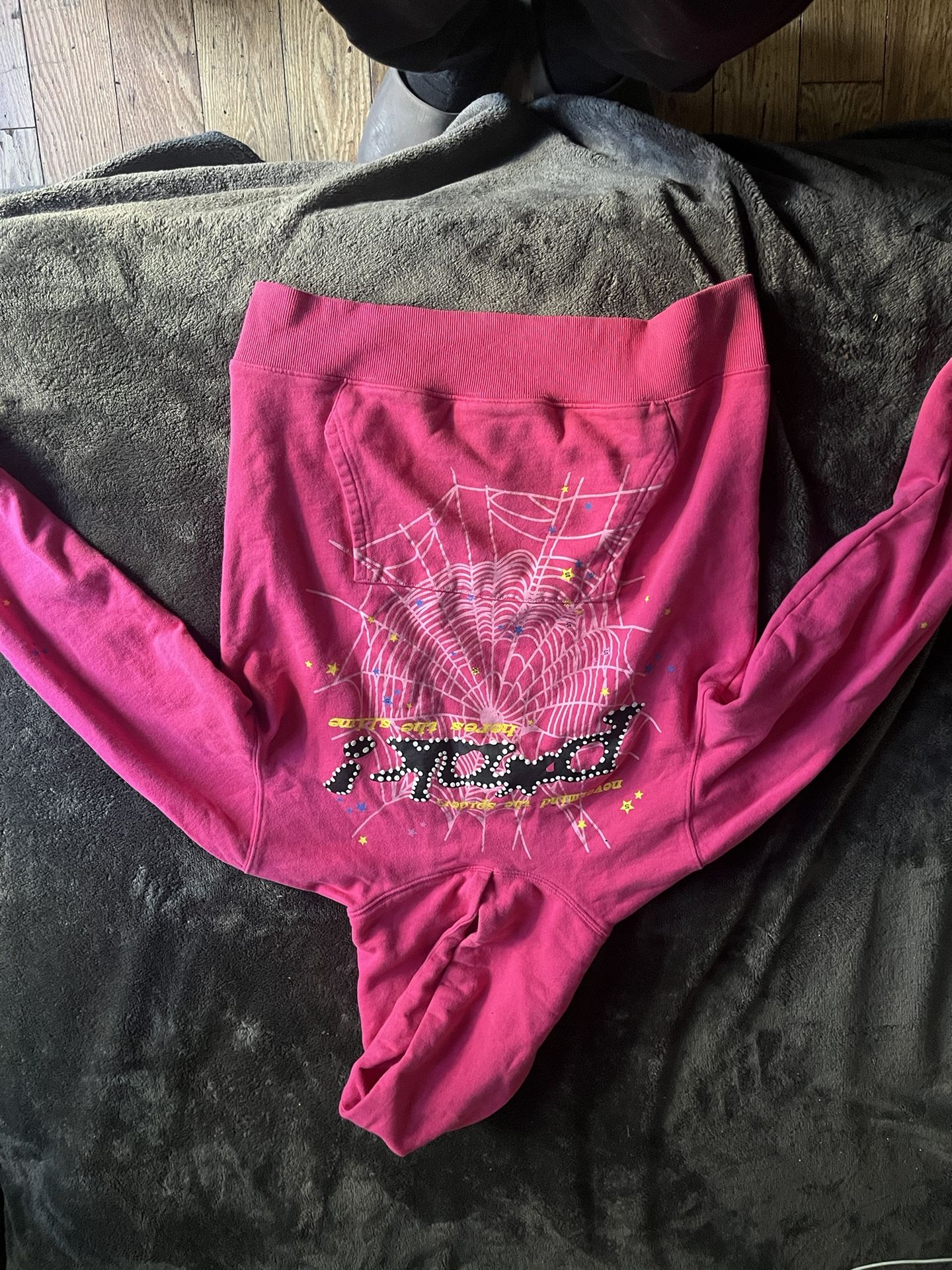 Pink Sp5der Hoodie Used (Offer!!) 