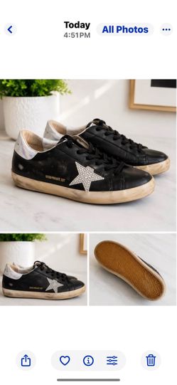 Golden Goose Deluxe Brand Black Leather Sneakers – Women’s – Excellent Condition