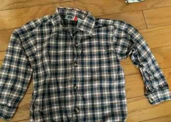 Boys Arizona Jean Co Long Sleeve Plaid Button Up Shirt 100% Cotton Size 5