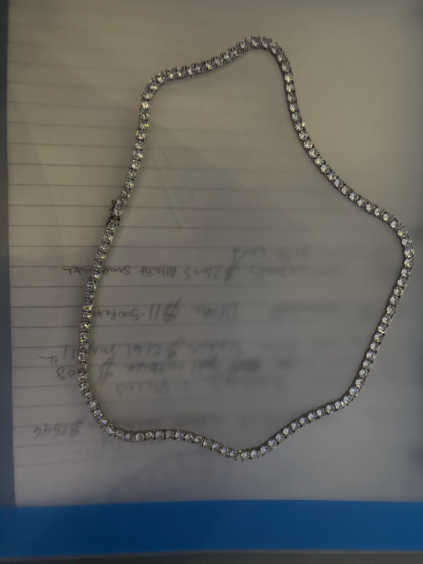 White gold tennis necklace