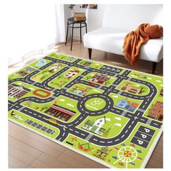 Kids Carpet 4x6 ft Car Rug Play Mat Great for Kids 