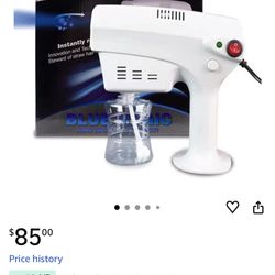 Blue Magic XH-040H Handhold Atomizer Nano Steam Sanitizing Spray Gun for Disinfection White  