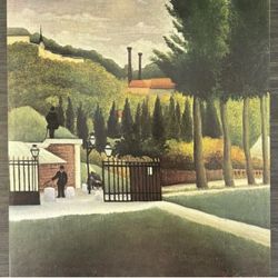 CUSTOMS POST AT VANVES 1890 Henri Rousseau Fine Art Print Original 1975 Vintage  COA Certificate of Authenticity Original Antique Italy Printed