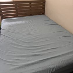 Queen Size Mattress + Wood Bed frame 