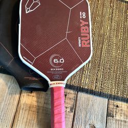 Six Zero Pickleball Paddle  16 mm Ruby Infinity 