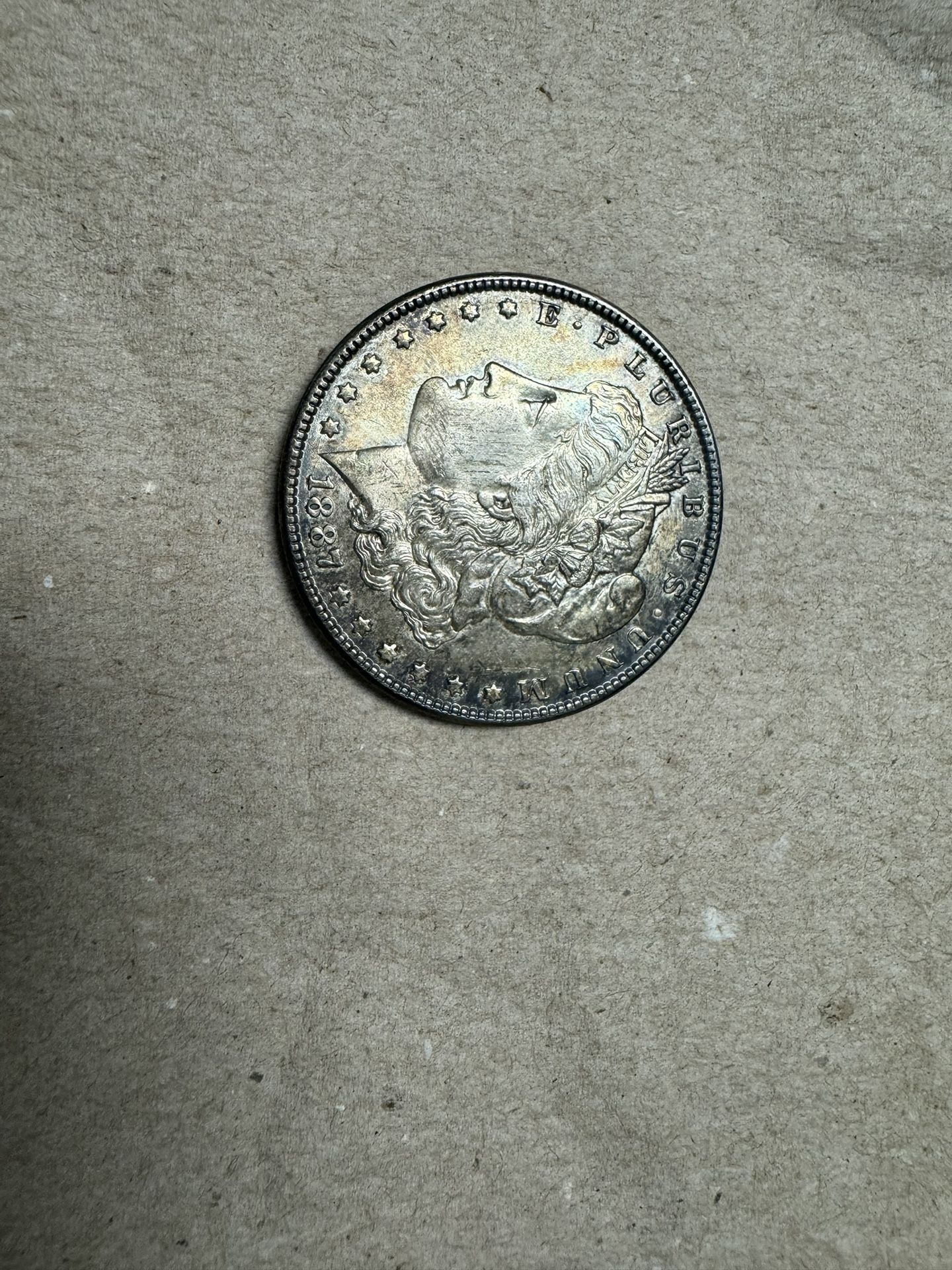 1887 Morgan Silver, one dollar coin