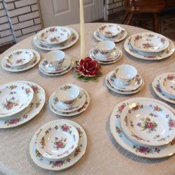 Vintage FLORADEL Porcelain Fine China By Sango China.  28 Piece Service For 4.