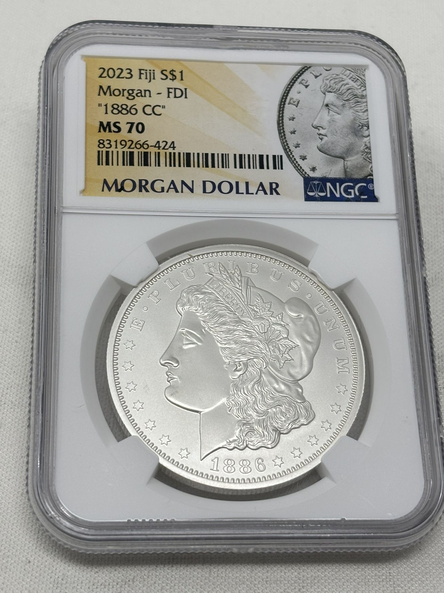 1886 Carson City by Fiji Morgan, Silver Dollar MS 70
