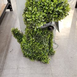 LED Greenery Sitting Dog Topiary 19" Decorative
