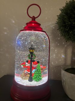 Christmas Snow Globe Lantern with LED Light