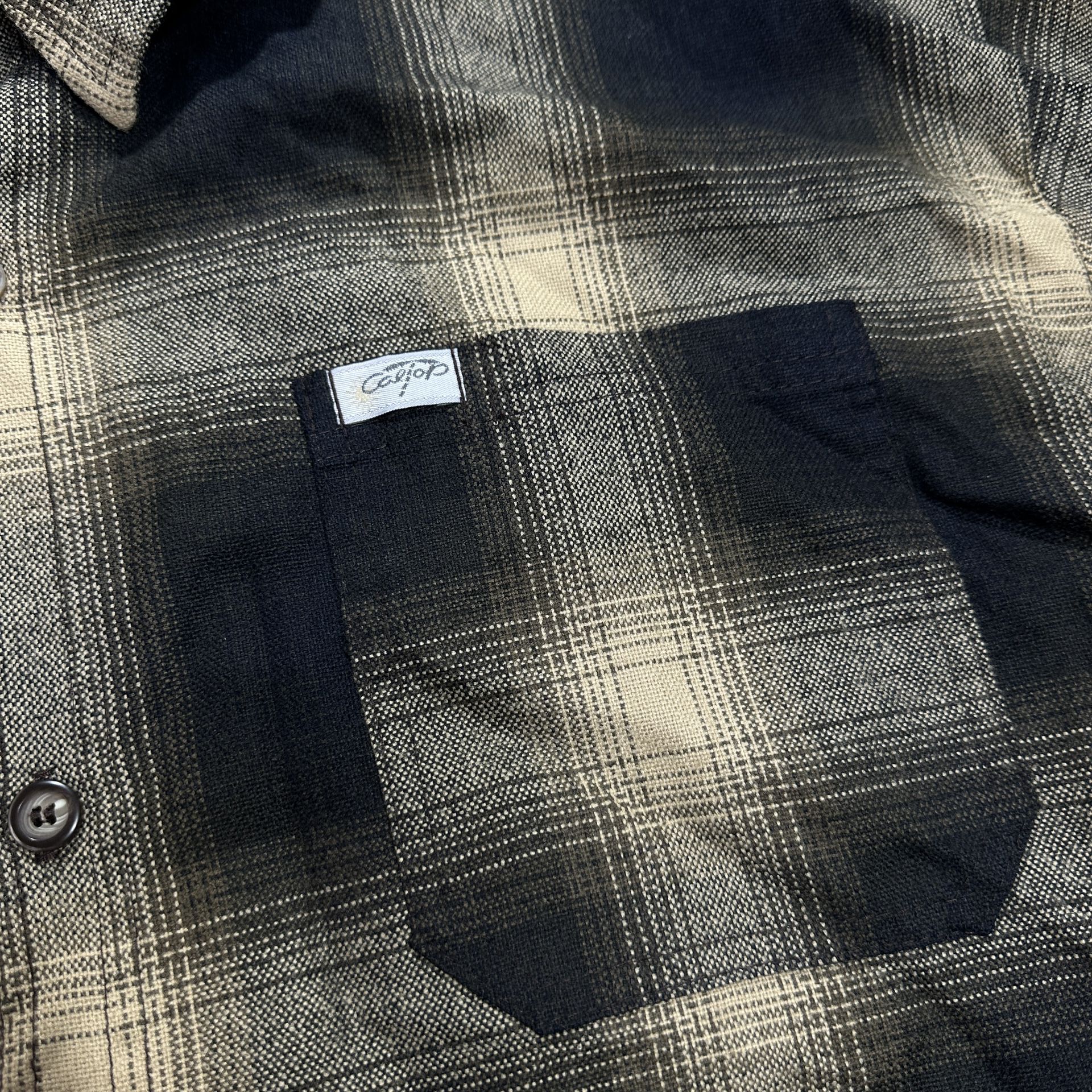 Vintage CalTop Shirt Men’s Size XL Black Brown Plaid Flannel Button Up ...