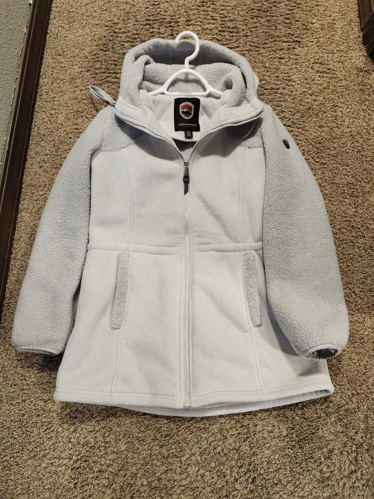1 Madison Expedition Grey Hooded Teddy Jacket Size  Medium 