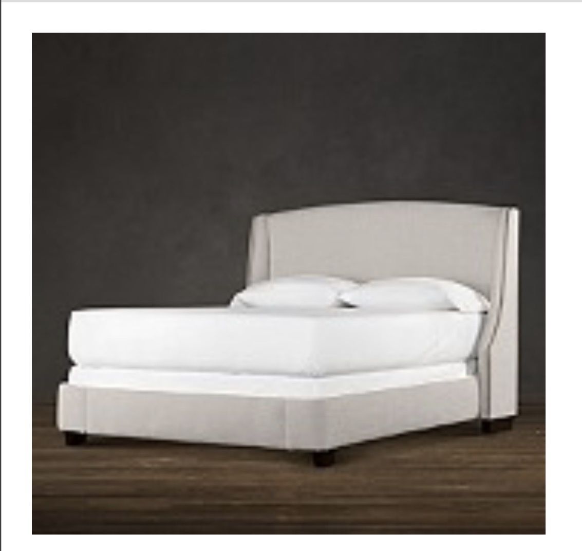 Restoration Hardware Cal King Bed RH - Sand Linen