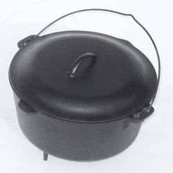 New Texport Black Cast Iron Dutch Oven with lid and Legs