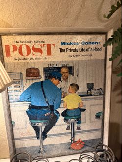 🧩 Vintage Saturday Evening Post “Post” Puzzle Art – Framed Wall Decor