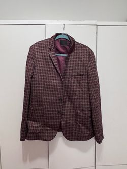 ASOS Burgundy Plaid Blazer – Size 6